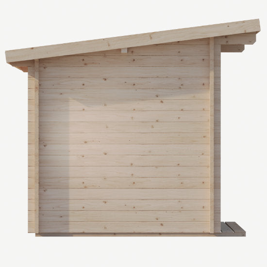 Svelvik Log Sauna: Compacte Finse Sauna met Panoramavenster-Finesse Wellness BV