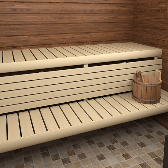 Alta XL Log Sauna: Finse Sauna met Overkapping-Finesse Wellness BV