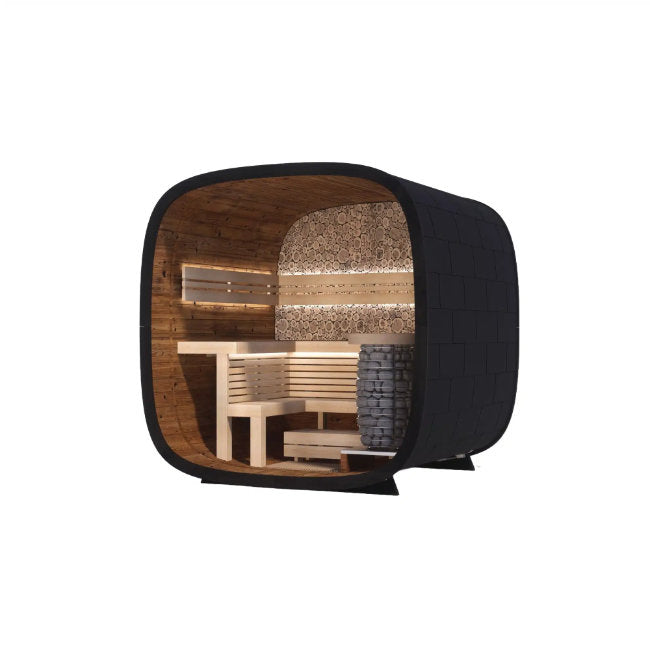 Round Cube Design Buitensauna Serie - Finesse Wellness BV