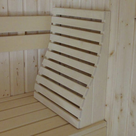 Ergonomische sauna rugsteun van Abachi hout-Finesse Wellness BV