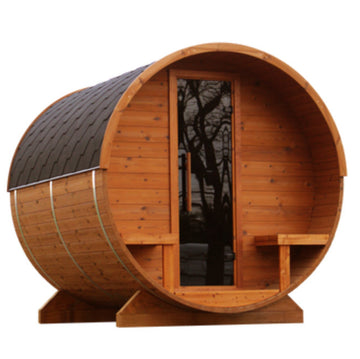 Lerra Plus Barrel Sauna – Royaal Formaat met Veranda - Finesse Wellness BV