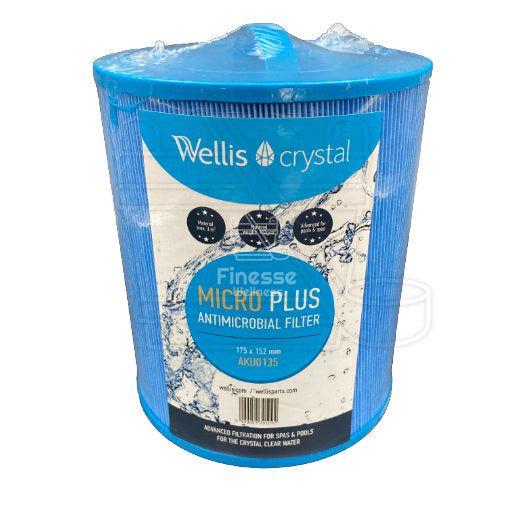 Wellis AKU0135 Spa Filter - 175 × 152 - Antimicrobial blue (coarse thread) - Finesse Wellness BV