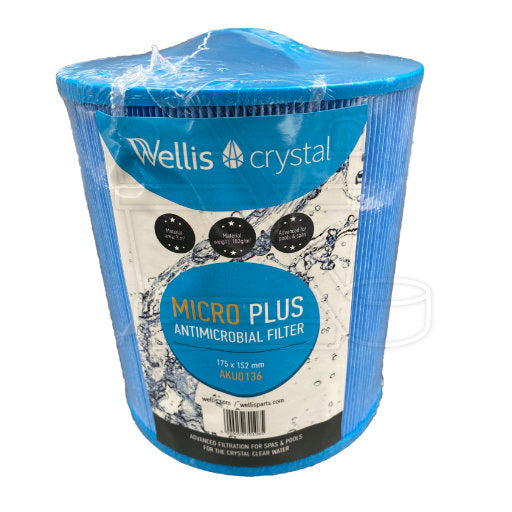 Wellis AKU0136 Spa Filter - 175 × 152 - Wellis Antimicrobial blue (fine Thread) - Finesse Wellness BV