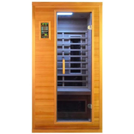 FS 100 Deluxe Cerderhouten Infrarood Sauna met glasdeur - Finesse Wellness BV
