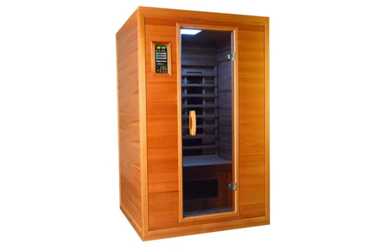 FS 120 Deluxe Cerderhouten Infrarood Sauna met glasdeur - Finesse Wellness BV